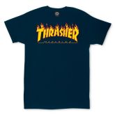 Thrasher Skate Mag Flame Logo Short Sleeve Tee Navy Blue - Μπλε - Κοντομάνικο μπλουζάκι