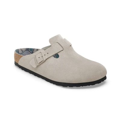 Birkenstock Boston BS Suede Leather Regular Fit Grey - Γκρί - Σανδάλια Birkenstock Boston BS Suede Leather Regular Fit Grey - Γκρί - Σανδάλια
