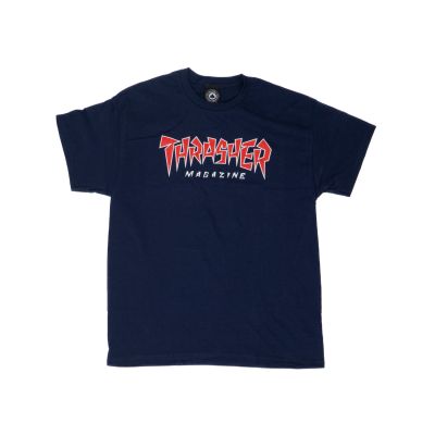 Thrasher Skate Mag Jagged Logo Short Sleeve Tee - Μπλε - Κοντομάνικο μπλουζάκι