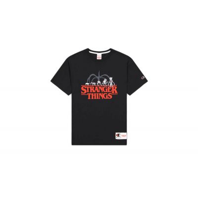 Champion x Stranger Things Men´s T-Shirt - Μαύρος - ΦΟΥΤΕΡ με ΚΟΥΚΟΥΛΑ