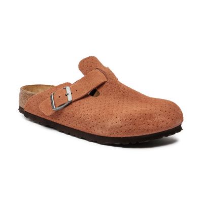 Birkenstock Boston Suede Embossed Narrow Fit Orange - Πορτοκάλι - Σανδάλια Birkenstock Boston Suede Embossed Narrow Fit Orange - Πορτοκάλι - Σανδάλια