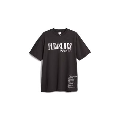 Puma x PLEASURES Typo Tee - Μαύρος - Κοντομάνικο μπλουζάκι