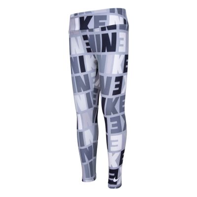 Nike Girls Block Print AOP Leggings Light Smoke Grey - Γκρί - κολάν