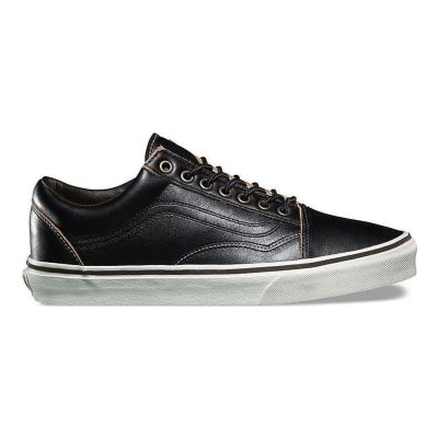 Vans Old Skool All Black Leather - Μαύρος - Παπούτσια Vans Old Skool All Black Leather - Μαύρος - Παπούτσια