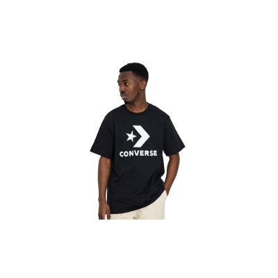 Converse Standard Fit Large Logo Star Chevron Tee - Μαύρος - Κοντομάνικο μπλουζάκι