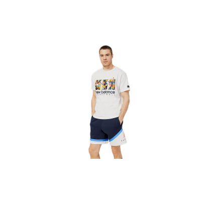 New Balance Hoops Abstract Graphic T-Shirt - Γκρί - Κοντομάνικο μπλουζάκι