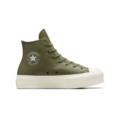 Converse Chuck Taylor All Star Lift Platform Leather  - Πράσινος - Παπούτσια