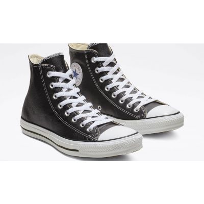 Converse Chuck Taylor Hi Leather Black - Μαύρος - Παπούτσια