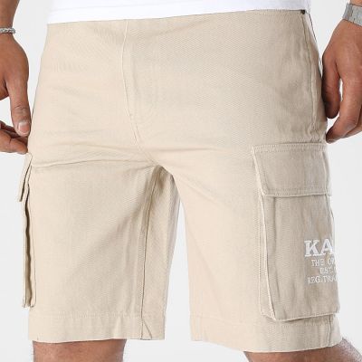 Karl Kani Small Signature Washed Cargo Shorts Taupe - καφέ - Σορτς