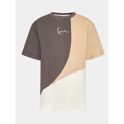 Karl Kani Small Signature Block Tee Anthracite/Off White/Sand - καφέ - Κοντομάνικο μπλουζάκι