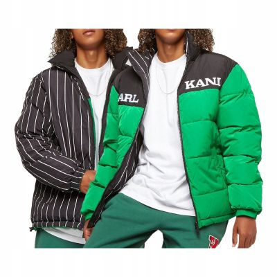 Karl Kani Retro Block Reversible Puffer Jacket Green/Black/White - Πράσινος - Σακάκι