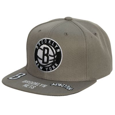 Mitchell & Ness NBA New York Brooklyn Nets Front Face Snapback - Γκρί - Καπάκι