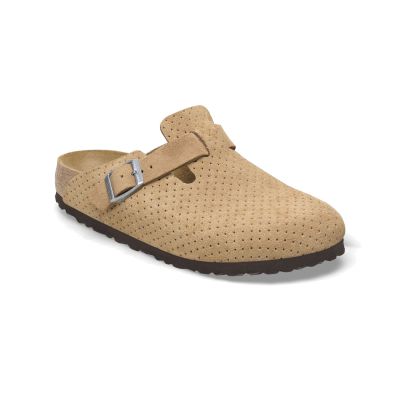 Birkenstock Boston BS Suede Embossed Regular Fit Light Brown - καφέ - Σανδάλια Birkenstock Boston BS Suede Embossed Regular Fit Light Brown - καφέ - Σανδάλια