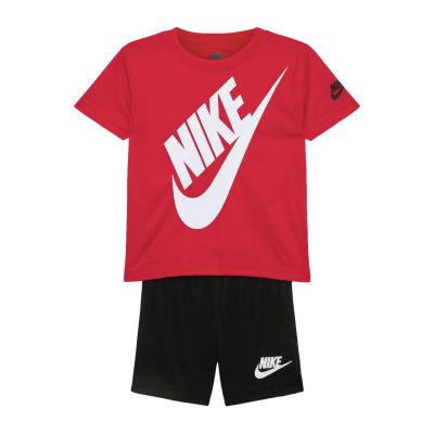Nike Boys Futura Shorts 2pc Set Black/University Red - Μαύρος - set
