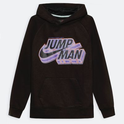 Jordan Jumpman x Nike Stacked Pullover Boys Hoodie Black - Μαύρος - ΦΟΥΤΕΡ με ΚΟΥΚΟΥΛΑ