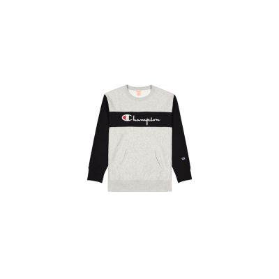 Champion Colour Block Kangaroo Pocket Reverse Weave Sweatshirt - Γκρί - ΦΟΥΤΕΡ με ΚΟΥΚΟΥΛΑ