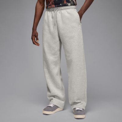Jordan Brooklyn Fleece Oversized Open-Hem Pants Heather Grey - Γκρί - Παντελόνι