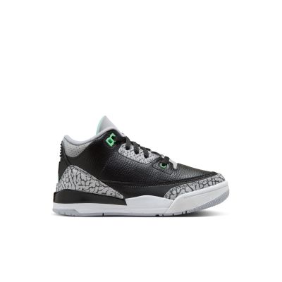 Air Jordan 3 Retro "Green Glow" (PS) - Μαύρος - Παπούτσια