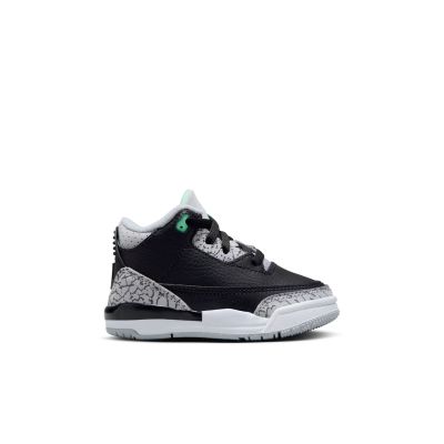Air Jordan 3 Retro "Green Glow" (TD) - Μαύρος - Παπούτσια