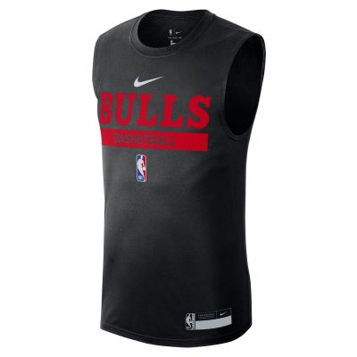 Nike Dri-FIT NBA Chicago Bulls Training Sleeveless Tee Black - Μαύρος - Κοντομάνικο μπλουζάκι