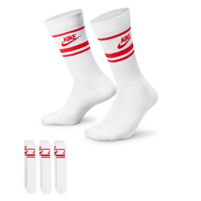 Nike Sportswear Dri-FIT Everyday Essential Crew 3-Pack Socks White University Red - άσπρο - Κάλτσες