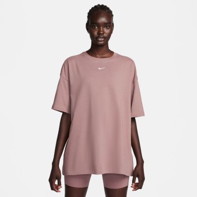 Nike Sportswear Essential Wmns Oversized Tee Somkey Mauve - καφέ - Κοντομάνικο μπλουζάκι