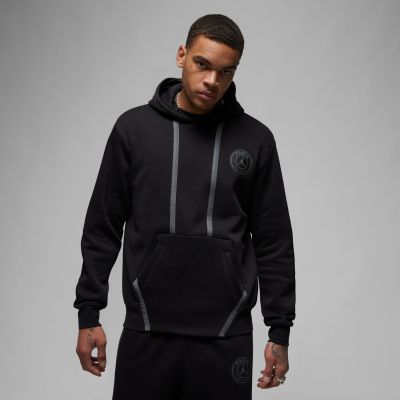 Jordan Paris Saint-Germain Fleece Pullover Hoodie Black - Μαύρος - ΦΟΥΤΕΡ με ΚΟΥΚΟΥΛΑ