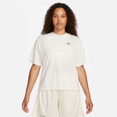 Nike Dri-FIT Warmup Wmns Top Pale Ivory - άσπρο - Κοντομάνικο μπλουζάκι
