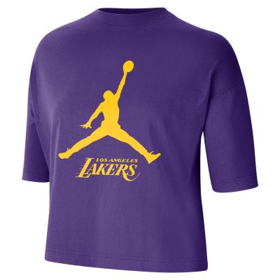 Jordan NBA Los Angeles Lakers Essential Boxy Wmns Tee Field Purple - Μωβ - Κοντομάνικο μπλουζάκι