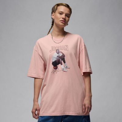 Jordan Wmns Oversized Graphic Tee Pink Glaze - Ροζ - Κοντομάνικο μπλουζάκι