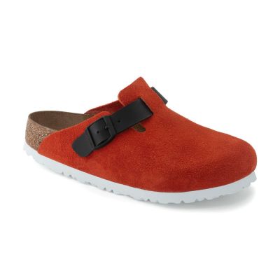 Birkenstock Boston Suede Leather Narrow fit Red - το κόκκινο - Σανδάλια Birkenstock Boston Suede Leather Narrow fit Red - το κόκκινο - Σανδάλια