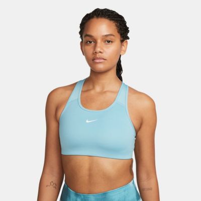 Nike Dri-FIT Swoosh Women's Medium-Support 1-Piece Pad Sports Bra Blue - Μπλε - Σουτιέν