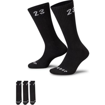 Jordan Essentials 3 Pack Crew Black Socks - Μαύρος - Κάλτσες