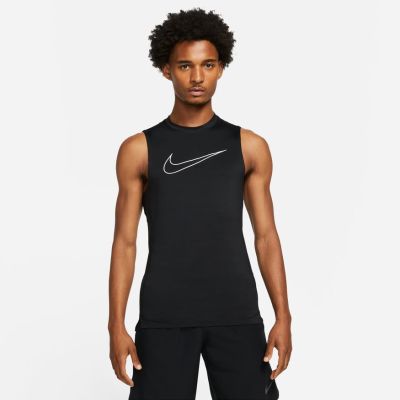 Nike Pro Dri-FIT Tight-Fit Sleeveless Top - Μαύρος - Κοντομάνικο μπλουζάκι