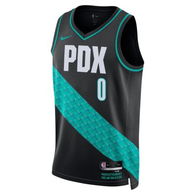 Nike Dri-FIT NBA Damian Lillard Portland Trail Blazers City Edition 2022 Swingman Jersey - Μαύρος - Φανέλα