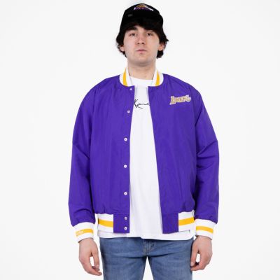 Mitchell & Ness 75th Anniversary Warm Up Jacket Los Angeles Lakers Dark Purple - Μωβ - Σακάκι