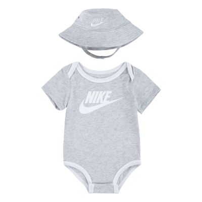 Nike Infant Core Bucket Hat & Bodysuit 2pc Set Heather Grey - Γκρί - set