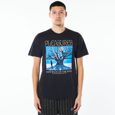 Pleasures River Pigment Dye Tee Black - Μαύρος - Κοντομάνικο μπλουζάκι Pleasures River Pigment Dye Tee Black - Μαύρος - Κοντομάνικο μπλουζάκι