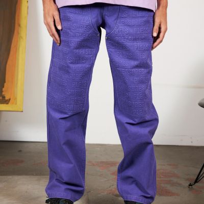 Pleasures Impact Double Knee Pants Purple - Μωβ - Παντελόνι